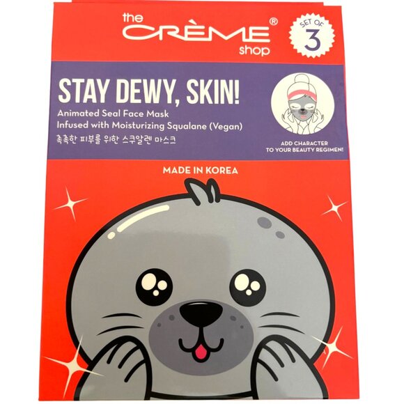 The Creme Shop Animated Seal Face Mask set 3 NIB infused moisturizing Squalane - Picture 1 of 2